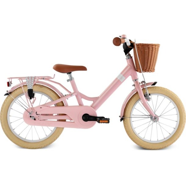 PUKY 4+ r. Youke 16" Retro Alu. inkl. kurv. Sendes fra eget dansk lager Retro-Ros&eacute;