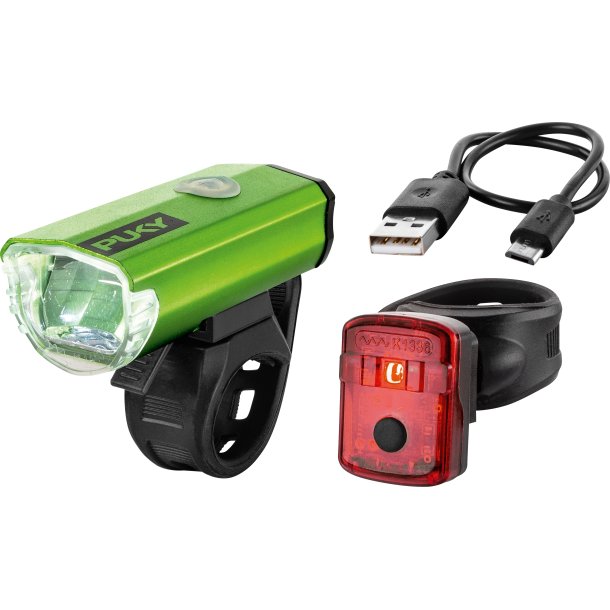 PUKY cykellygter Super Kraftigt lys! Lumi For- og Baglygte. Ogs� til voksencykel. USB oplades